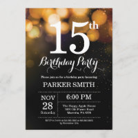 15e anniversaire Invitation Parties scintillant d'