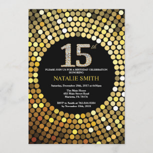 15e anniversaire Invitation Parties scintillant no