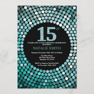 15e anniversaire Invitation Parties scintillant no