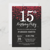 15e anniversaire Invitation Parties scintillant ro (Devant)