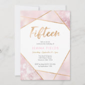 15e anniversaire Invitation rose et or (Devant)