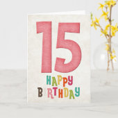 15e anniversaire Joyeux design de carte d'annivers (Fleur jaune)