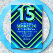 15e anniversaire Neon Invitation