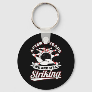 15e bruiloft Jubileum Bowling Striking 15 jaar Sleutelhanger