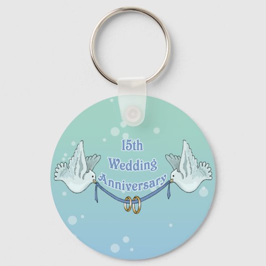 15e bruiloft Jubileum Gifts Sleutelhanger (Voorkant)