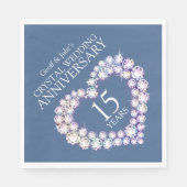 15e Bruiloft Jubileum hart kristal custom Servet (Voorkant)