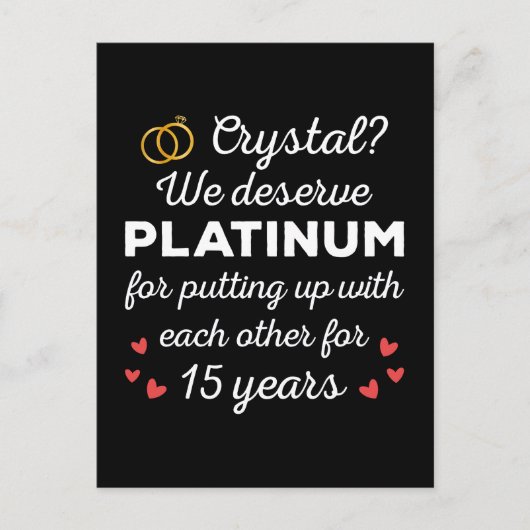 15e bruiloft Jubileum I - Crystal Funny Couple Briefkaart (Voorkant)