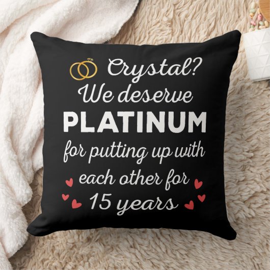 15e bruiloft Jubileum I - Crystal Funny Couple Kussen (Deken)