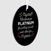 15e bruiloft Jubileum I - Crystal Funny Couple Ornament (voorkant)