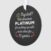 15e bruiloft Jubileum I - Crystal Funny Couple Ornament (voorkant)