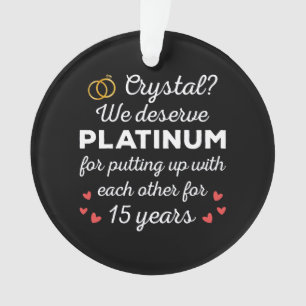 15e bruiloft Jubileum I - Crystal Funny Couple Ornament