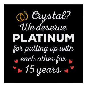 15e bruiloft Jubileum I - Crystal Funny Couple Perfect Poster