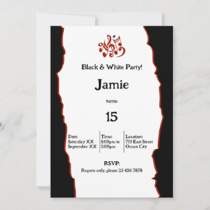 15e carte d'invitation à la fête d'anniversaire en