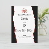 15e carte d'invitation à la fête d'anniversaire en (Debout devant)