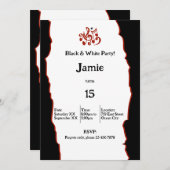 15e carte d'invitation à la fête d'anniversaire en (Devant / Derrière)