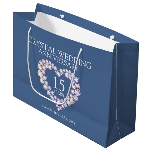 15e Crystal mariage anniversaire sac cadeau photo (Devant Angle)