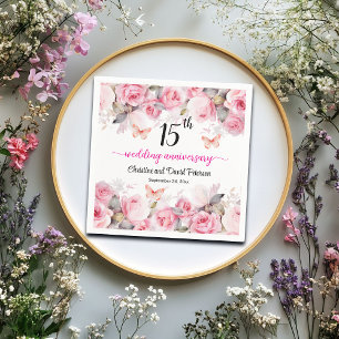 15e Crystal Wedding Jubileum Blush Rozen Servet