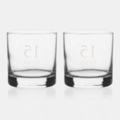 15e Crystal Wedding Jubileum Handtekening Whisky Glas (Achterkant)