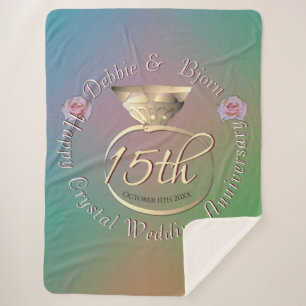 15e Crystal Wedding Jubileum Sherpa Blanket Deken