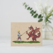 15e eeuw Saint George en de Draak Briefkaart (Staand voorkant)