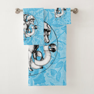 15e eeuw St Luke's Emblem Gevleugelde stier Bad Handdoek