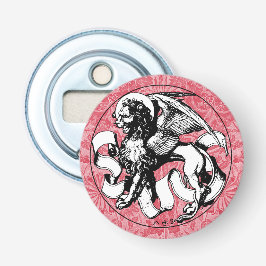 15e eeuw St Mark's Embleem gevleugelde leeuw Button Flesopener
