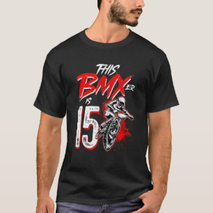 15e geboorte jongen BMX geboorte party Decoratio T-shirt