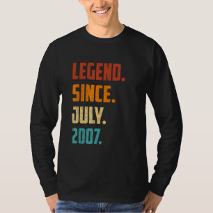 15e geboortedag sinds juli 2007 15 jaar oud t-shirt