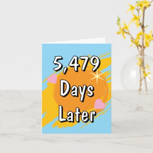 15e huwelijksverjaardag in dagen Vijftien jaar Kaart (Gele Bloem)