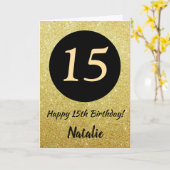 15e Joyeux Anniversaire Carte de Parties scintilla (Fleur jaune)