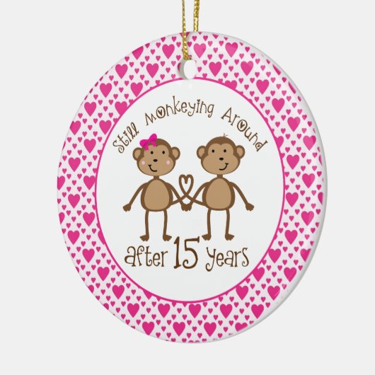 15e Jubileum aap liefdesorganisatie Keramisch Ornament (Links)