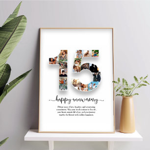 15e jubileum foto collage poster