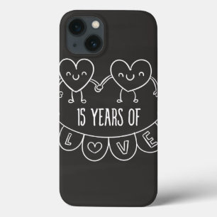 15e Jubileum Gift Chalk Hearts iPhone 13 Hoesje