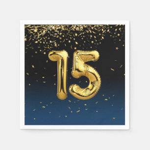 15e Jubileum gouden ballonnen Servet