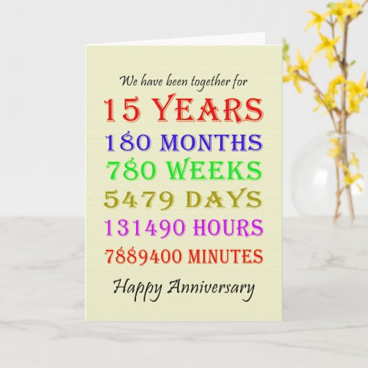 15e Jubileum-mijlpalenkaart Kaart (Gele Bloem)