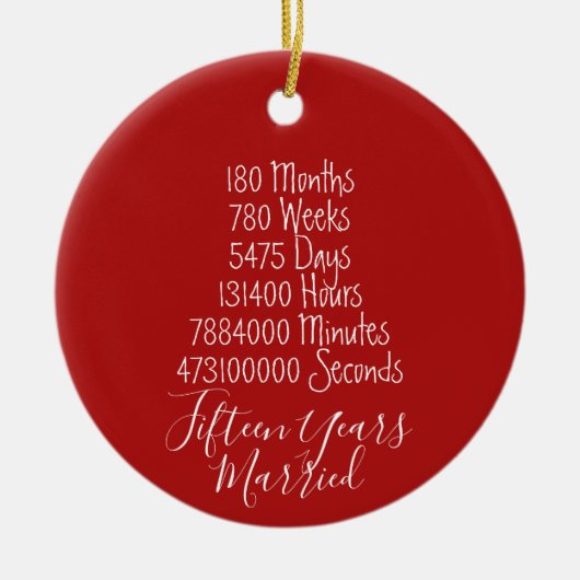 15e Jubileum van de Rode Vijfde Keramisch Ornament (Voorkant)