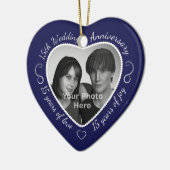 15e Jubileum voor bruiloft Foto Keramisch Ornament (Links)