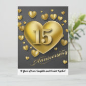 15e Jubileum voor bruiloft Kaart (Staand voorkant)