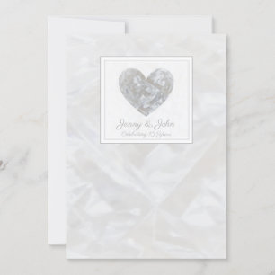 15e Mariage d'anniversaire Crystal invitation coeu