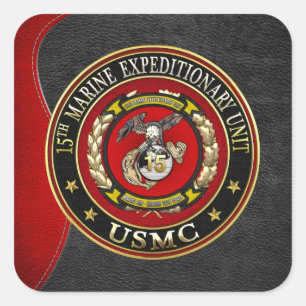 15e Mariene Expeditionaire eenheid (15e MEU) [3D] Vierkante Sticker