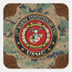15e Mariene Expeditionaire eenheid (15e MEU) [3D] Vierkante Sticker