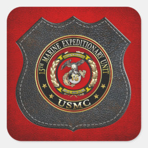 15e Mariene Expeditionaire eenheid (15e MEU) [3D] Vierkante Sticker