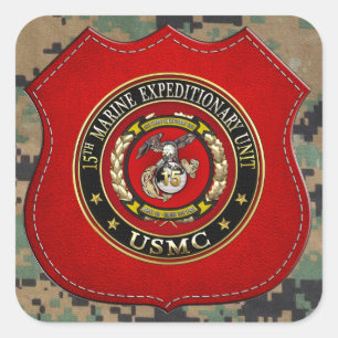 15e Mariene Expeditionaire eenheid (15e MEU) [3D] Vierkante Sticker