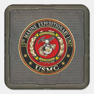 15e Mariene Expeditionaire eenheid (15e MEU) [3D] Vierkante Sticker
