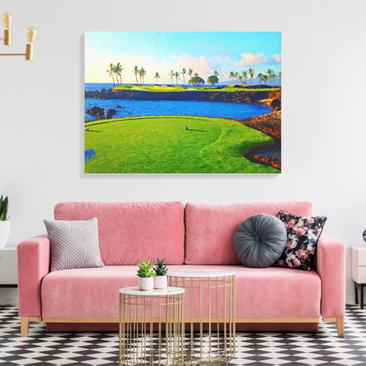 15e op de baai bij Mauna Lani Canvas Afdruk (Insitu (Woonkamer))