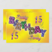 15e partijuitnodiging kaart (Voorkant / Achterkant)