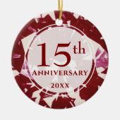 15e Ruby Jubileum Foto gepersonaliseerd Keramisch Ornament (Voorkant)