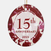 15e Ruby Jubileum Foto gepersonaliseerd Keramisch Ornament (Links)