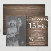 15e trouwjubileum Rustic Wood Kaart (Voorkant / Achterkant)