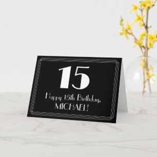 15e verjaardag ~ Art Deco Geïnspireerde look "15", Kaart